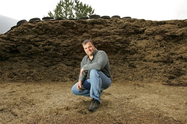 Founder working with silage on-farm